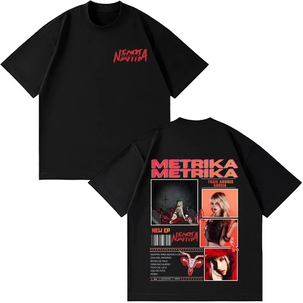 Streetwear Brand T Shirt - Zanger Metrika Nieuwe Album Tour Print