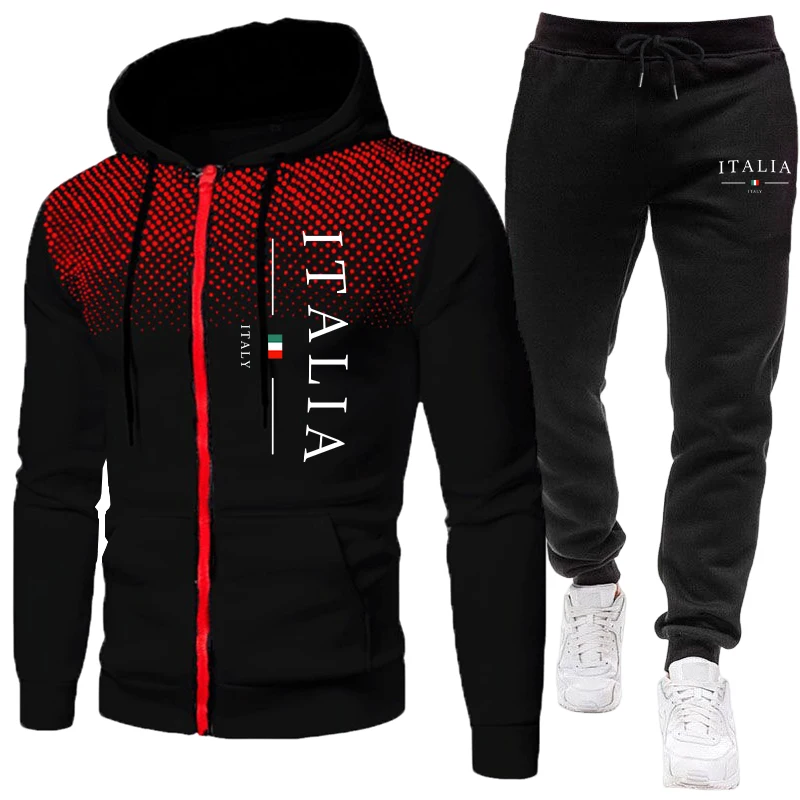 Streetwear Zipper - Kwalitatief heren trainingspak, casual zip-dot hooded