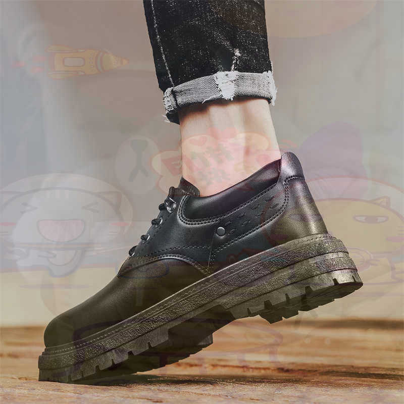Yellow Streetwear Brand - Donker natuurlijk leer Mode-sneakers Tennis Herensneakers