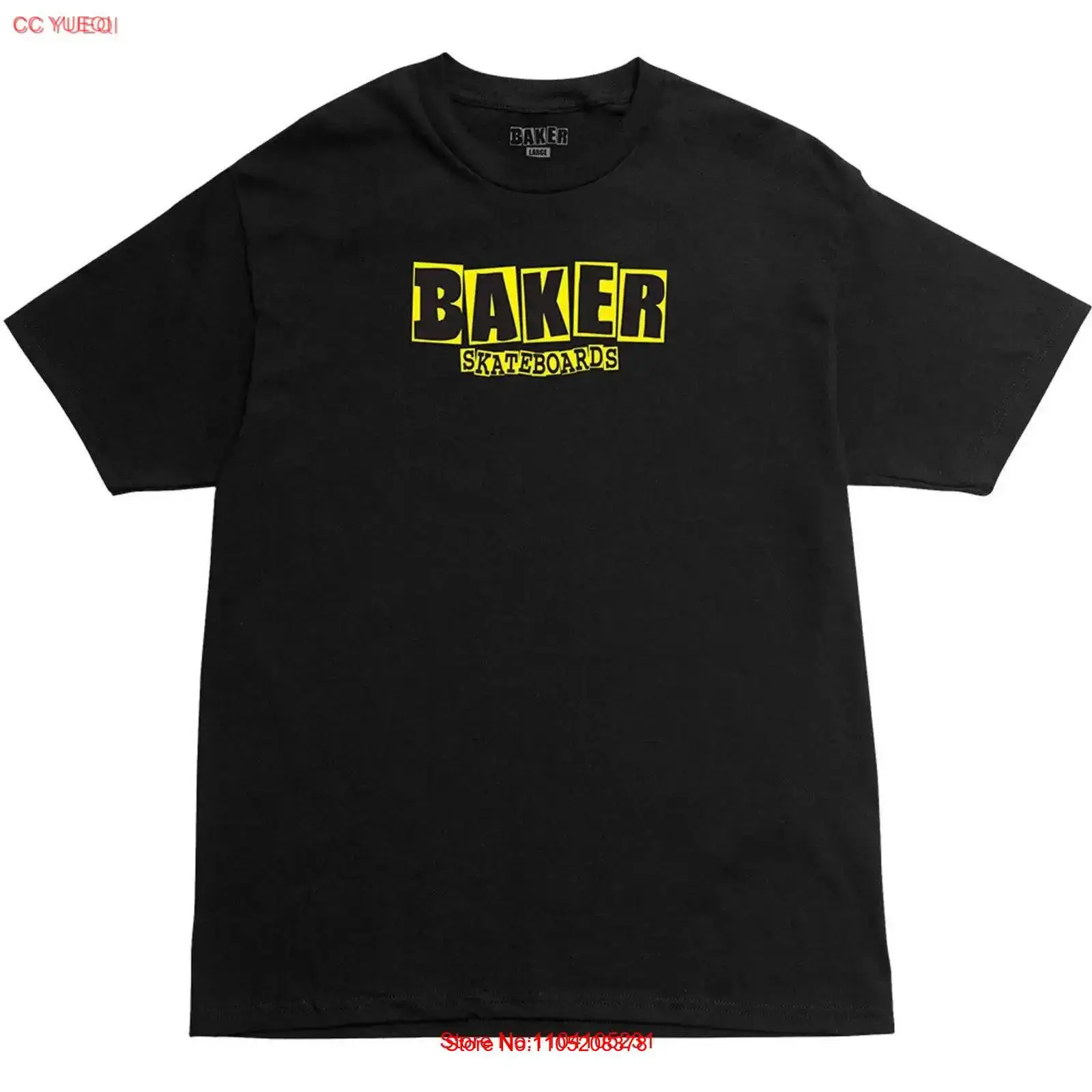 Yellow Streetwear Brand - Baker Skateboards T-shirt Merklogo Zwart Geel