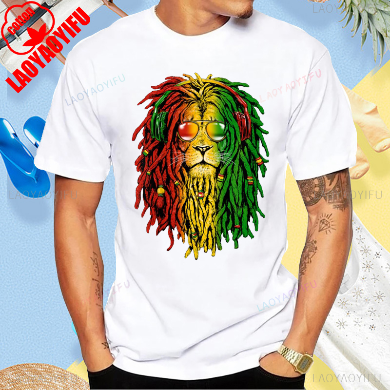 Streetwear Brand T Shirt - Nieuwe Collectie Rasta Reggae Leeuw Zonnebril