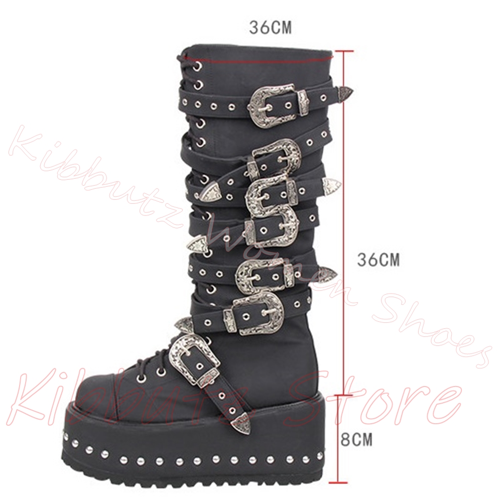 Gothic platform kniehoge laars - Streetwear Zipper recensie en prijs