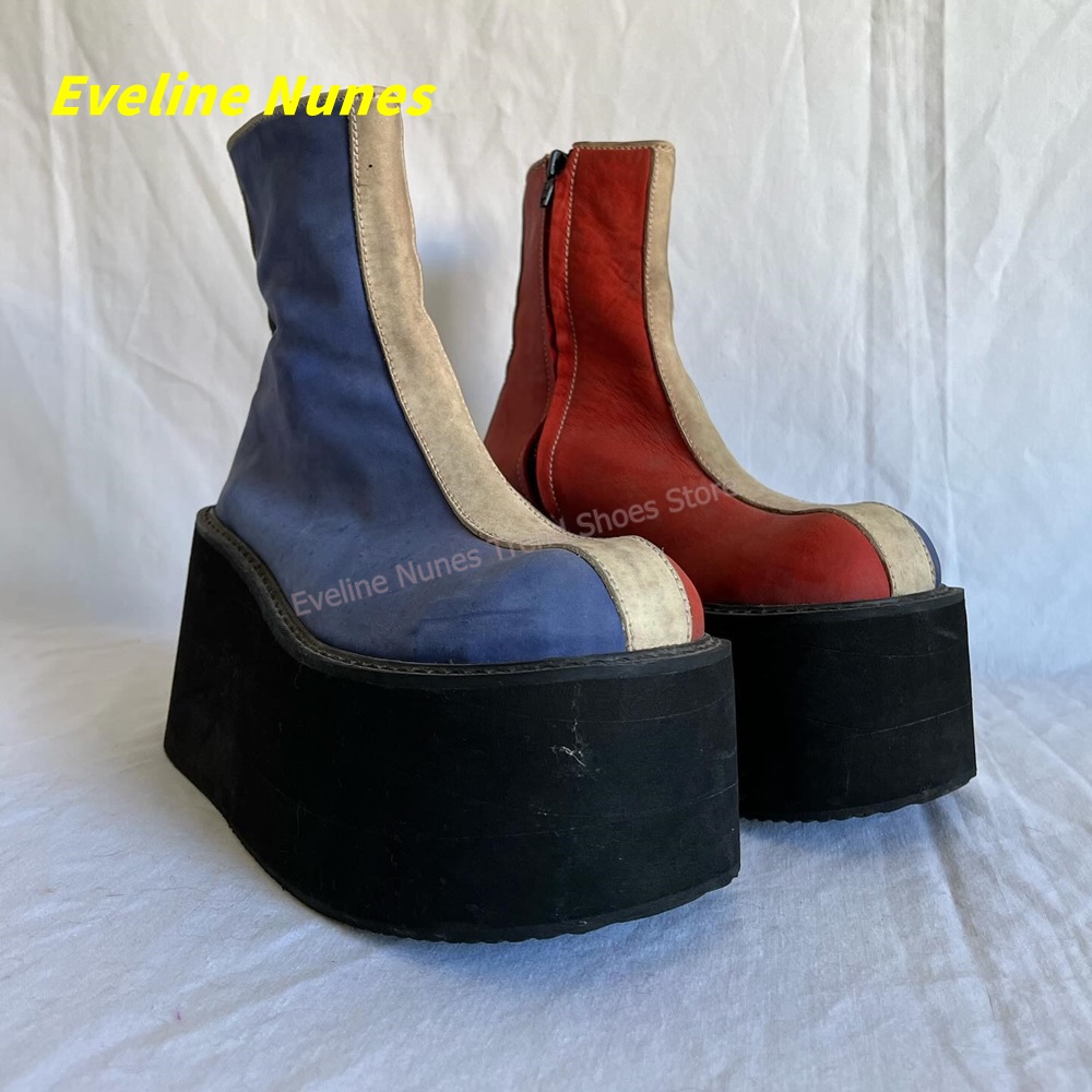 Y2K Rood Blauw Platform Enkell - Streetwear Zipper recensie en prijs